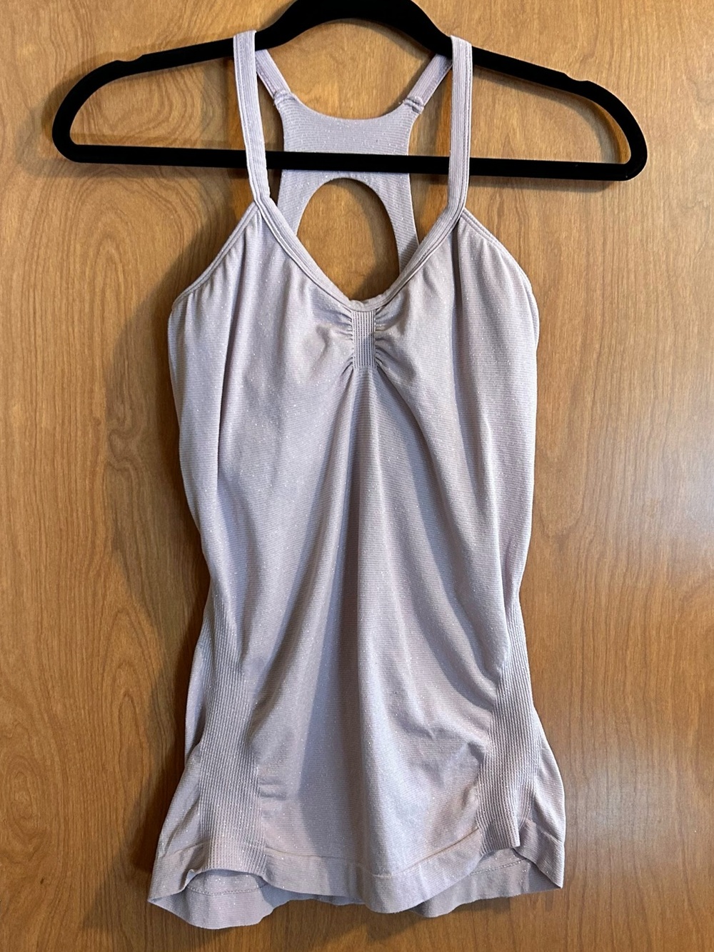 Athleta Glitter Performance Ruched Strappy Racer Back Tank Lavender - Size M